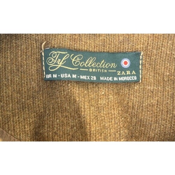 ZARA Trafaluc British Collection Wool Military Peacoat Jacket M Preppy Academia - Picture 9 of 10